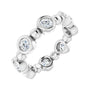 Sapphire Row Natural Diamond Round Beaded Band - Platinum, 3 mm, 5