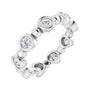 Sapphire Row Natural Diamond Round Beaded Band - Platinum, 3 mm, 6