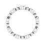 Sapphire Row Natural Diamond Round Beaded Band - Platinum, 3 mm, 6 (view 2)