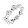 Sapphire Row Natural Diamond Round Beaded Band - Platinum, 3 mm, 7