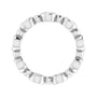 Sapphire Row Natural Diamond Round Beaded Band - Platinum, 3 mm, 7 (view 2)