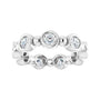 Sapphire Row Natural Diamond Round Beaded Band - Platinum, 3 mm, 7 (view 3)
