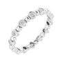 Sapphire Row Natural Diamond Round Beaded Band - Platinum, 1.5 mm, 5