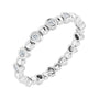 Sapphire Row Natural Diamond Round Beaded Band - Platinum, 1.5 mm, 7