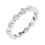 Sapphire Row Natural Diamond Round Beaded Band - Platinum, 1.7 mm, 5