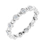 Sapphire Row Natural Diamond Round Beaded Band - Platinum, 1.7 mm, 6
