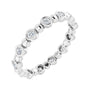 Sapphire Row Natural Diamond Round Beaded Band - Platinum, 1.7 mm, 7