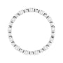 Sapphire Row Natural Diamond Round Beaded Band - Platinum, 1.7 mm, 7 (view 2)
