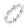Sapphire Row Natural Diamond Round Beaded Band - Platinum, 2.5 mm, 6