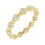 Sapphire Row Natural Diamond Round Beaded Band - 14K Yellow Gold, 2.25 mm, 5
