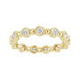 Sapphire Row Natural Diamond Round Beaded Band - 14K Yellow Gold, 2.25 mm, 5 (view 3)