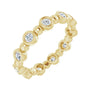 Sapphire Row Natural Diamond Round Beaded Band - 14K Yellow Gold, 2.25 mm, 6