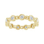 Sapphire Row Natural Diamond Round Beaded Band - 14K Yellow Gold, 2.25 mm, 6 (view 3)