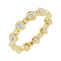 Sapphire Row Natural Diamond Round Beaded Band - 14K Yellow Gold, 2.25 mm, 7