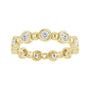 Sapphire Row Natural Diamond Round Beaded Band - 14K Yellow Gold, 2.25 mm, 7 (view 3)