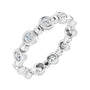 Sapphire Row Natural Diamond Round Beaded Band - Platinum, 2.25 mm, 5
