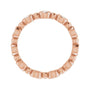 Sapphire Row Natural Diamond Round Beaded Band - 14K Rose Gold, 2.25 mm, 5 (view 2)