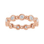Sapphire Row Natural Diamond Round Beaded Band - 14K Rose Gold, 2.25 mm, 5 (view 3)