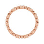 Sapphire Row Natural Diamond Round Beaded Band - 14K Rose Gold, 2.25 mm, 6 (view 2)
