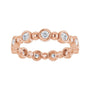 Sapphire Row Natural Diamond Round Beaded Band - 14K Rose Gold, 2.25 mm, 6 (view 3)
