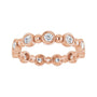 Sapphire Row Natural Diamond Round Beaded Band - 14K Rose Gold, 2.25 mm, 7 (view 3)