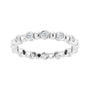 Sapphire Row Natural Diamond Round Beaded Band - 14K White Gold, 1.5 mm, 5 (view 3)
