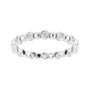 Sapphire Row Natural Diamond Round Beaded Band - 14K White Gold, 1.5 mm, 6 (view 3)