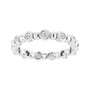 Sapphire Row Natural Diamond Round Beaded Band - 14K White Gold, 1.7 mm, 5 (view 3)