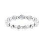 Sapphire Row Natural Diamond Round Beaded Band - 14K White Gold, 1.7 mm, 6 (view 3)