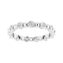 Sapphire Row Natural Diamond Round Beaded Band - 14K White Gold, 1.7 mm, 7 (view 3)