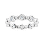 Sapphire Row Natural Diamond Round Beaded Band - 14K White Gold, 2.5 mm, 6 (view 3)