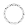 Sapphire Row Natural Diamond Round Beaded Band - 14K White Gold, 2.25 mm, 5 (view 2)