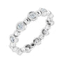 Sapphire Row Natural Diamond Round Beaded Band - 14K White Gold, 2.25 mm, 6