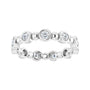 Sapphire Row Natural Diamond Round Beaded Band - 14K White Gold, 2.25 mm, 6 (view 3)