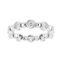 Sapphire Row Natural Diamond Round Beaded Band - 14K White Gold, 2.25 mm, 7 (view 3)