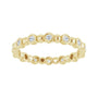 Sapphire Row Natural Diamond Round Beaded Band - 14K Yellow Gold, 1.5 mm, 5 (view 3)