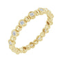 Sapphire Row Natural Diamond Round Beaded Band - 14K Yellow Gold, 1.5 mm, 6