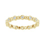 Sapphire Row Natural Diamond Round Beaded Band - 14K Yellow Gold, 1.5 mm, 6 (view 3)