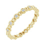 Sapphire Row Natural Diamond Round Beaded Band - 14K Yellow Gold, 1.5 mm, 7