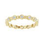 Sapphire Row Natural Diamond Round Beaded Band - 14K Yellow Gold, 1.7 mm, 7 (view 3)