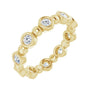 Sapphire Row Natural Diamond Round Beaded Band - 14K Yellow Gold, 2.5 mm, 6