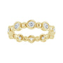 Sapphire Row Natural Diamond Round Beaded Band - 14K Yellow Gold, 2.5 mm, 6 (view 3)