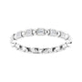 Sapphire Row Natural Diamond Princess-Cut Beaded Band - 14K White Gold, 1.3 × 1.3 mm, 5 (view 3)