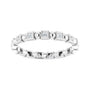 Sapphire Row Natural Diamond Princess-Cut Beaded Band - 14K White Gold, 1.3 × 1.3 mm, 6 (view 3)