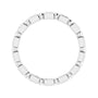 Sapphire Row Natural Diamond Princess-Cut Beaded Band - 14K White Gold, 1.3 × 1.3 mm, 7 (view 2)