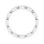 Sapphire Row Natural Diamond Princess-Cut Beaded Band - 14K White Gold, 2 × 2 mm, 6 (view 2)