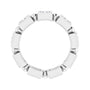 Sapphire Row Natural Diamond Princess-Cut Beaded Band - 14K White Gold, 3 × 3 mm, 6 (view 2)