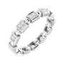 Sapphire Row Natural Diamond Princess-Cut Beaded Band - Platinum, 1.75 × 1.75 mm, 7