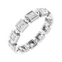 Sapphire Row Natural Diamond Princess-Cut Beaded Band - Platinum, 2.25 × 2.25 mm, 5