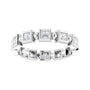 Sapphire Row Natural Diamond Princess-Cut Beaded Band - Platinum, 2.25 × 2.25 mm, 5 (view 3)